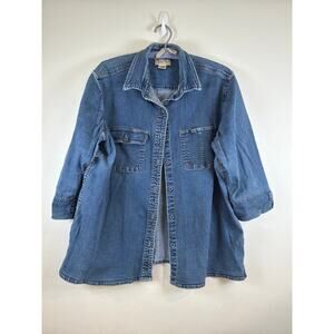 Vintage St. John’s Bay Denim Button Up Shirt Size 16 Women’s.